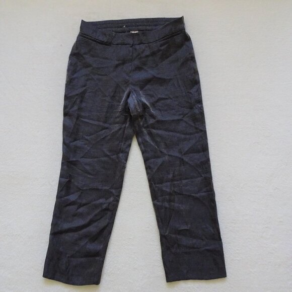 Chicos Travelers Gray Pants Women's Size 12 Chicos Size 2 Metallic Sheen - Picture 1 of 5
